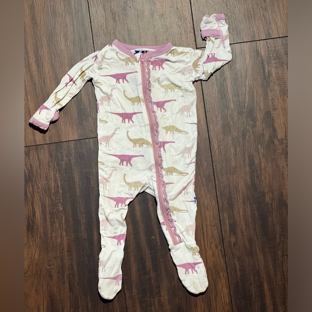 KicKee Pants Bamboo Sleeper with Dinosaurs - 3/6m - VGUC